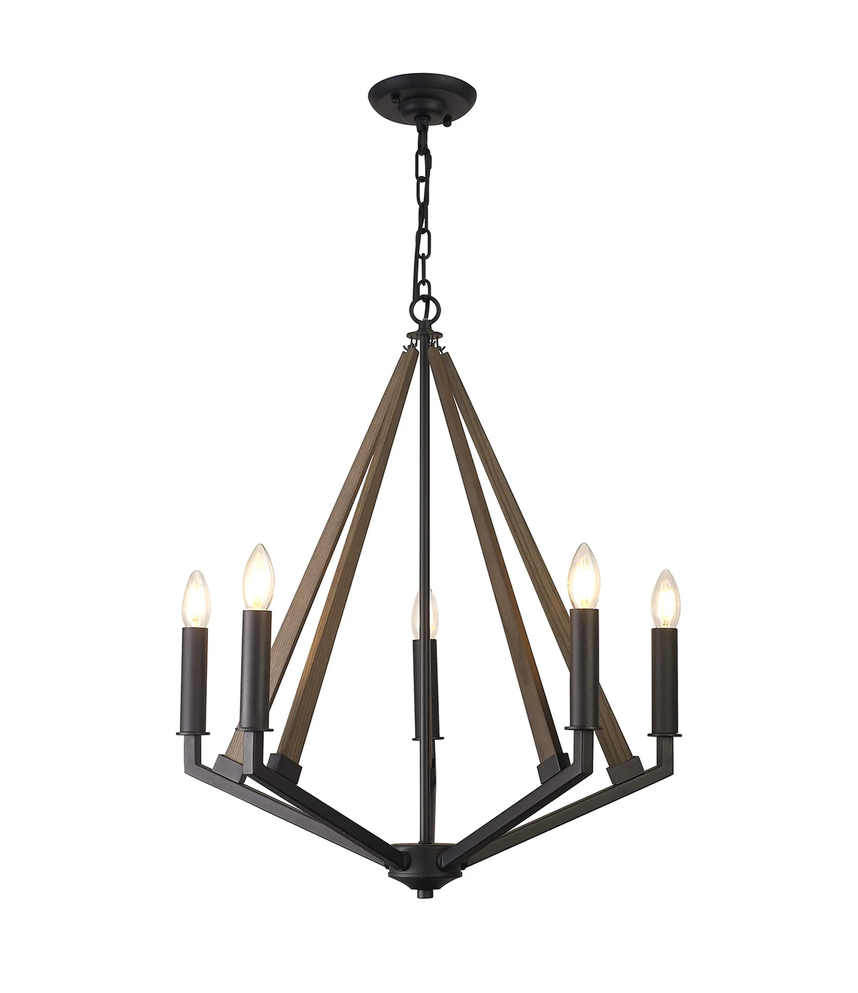 Hilton Pendant 5 Light Satin Black IL32682  Diyas Hilton